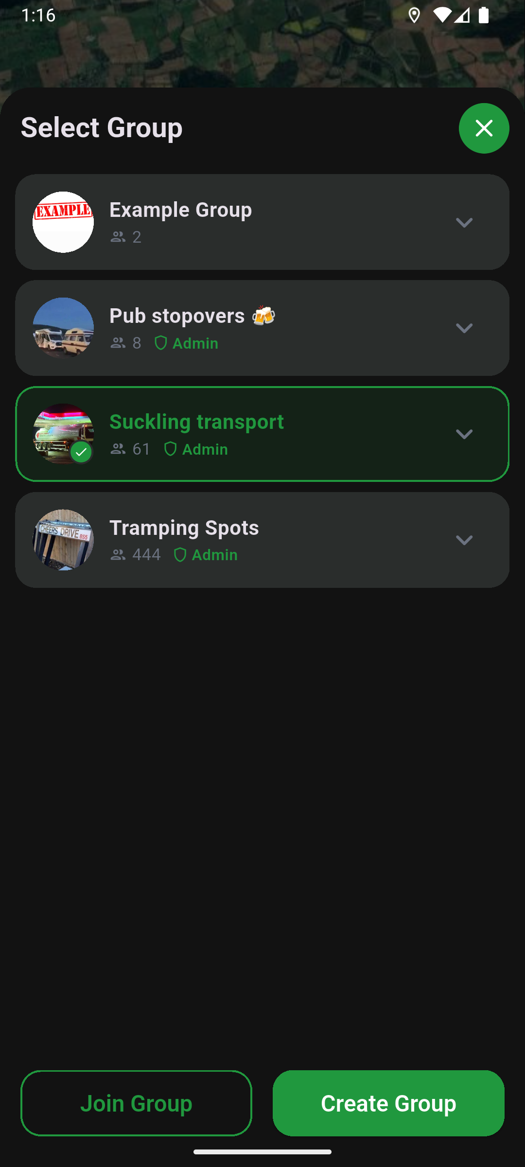 Kip App - Group map view